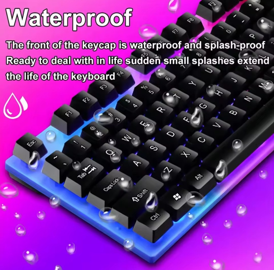 Wired Keyboard And Mouse Set USB Luminous Mechanical Keyboard Mice Set 104Key Gaming Keyboard For PC Laptop Computer Game Office